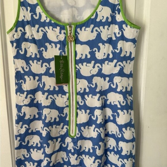 Lilly Pulitzer Women's Sleeveless Bay Blue Tusk Sun Shift Dress 0 NWT - Picture 2 of 4